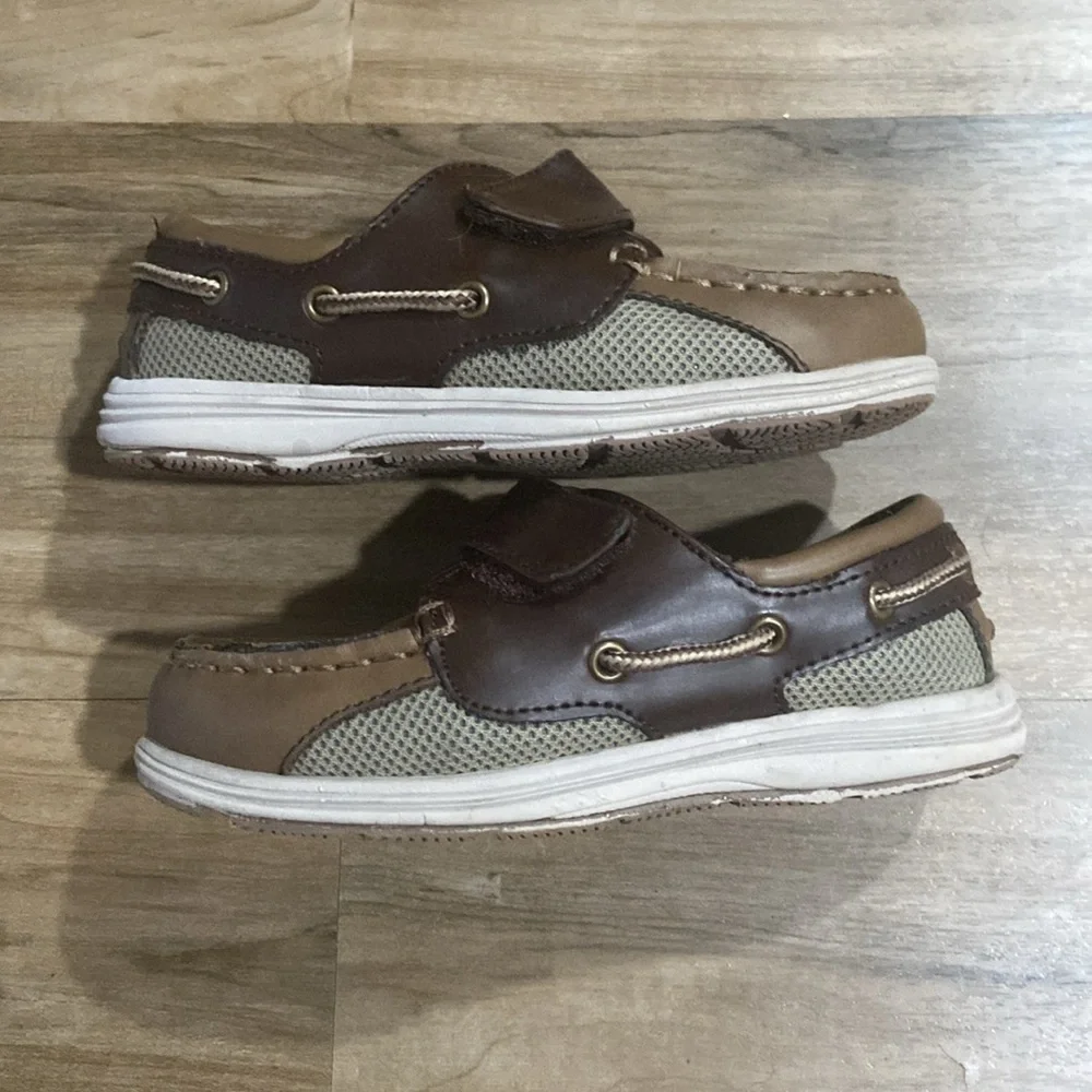 Brown Toddler Loafers with Velcro Strap